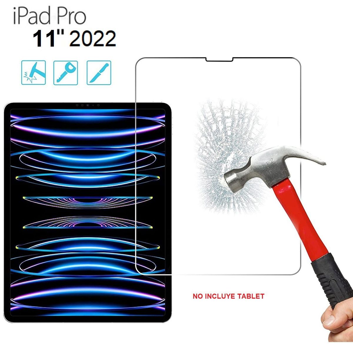 GENERICO - Mica Vidrio Templado Lamina para Pad Pro 11 2022 4ta Gen A2759 A2435