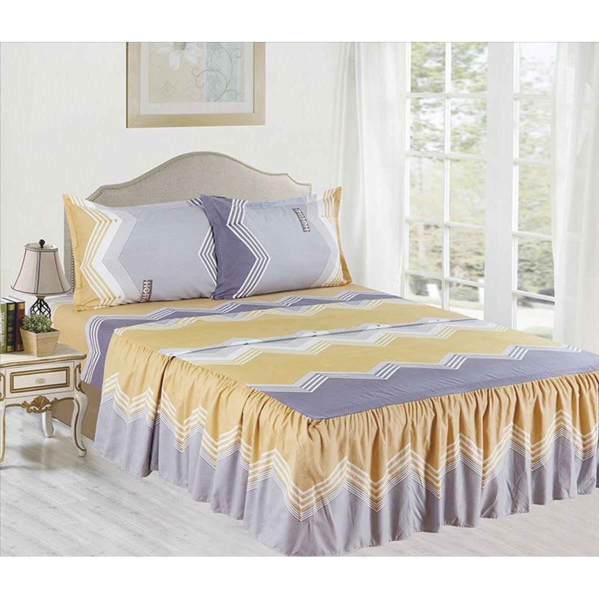 CASATEX - JUEGO DE SÁBANAS CON BLONDA CASATEX KING