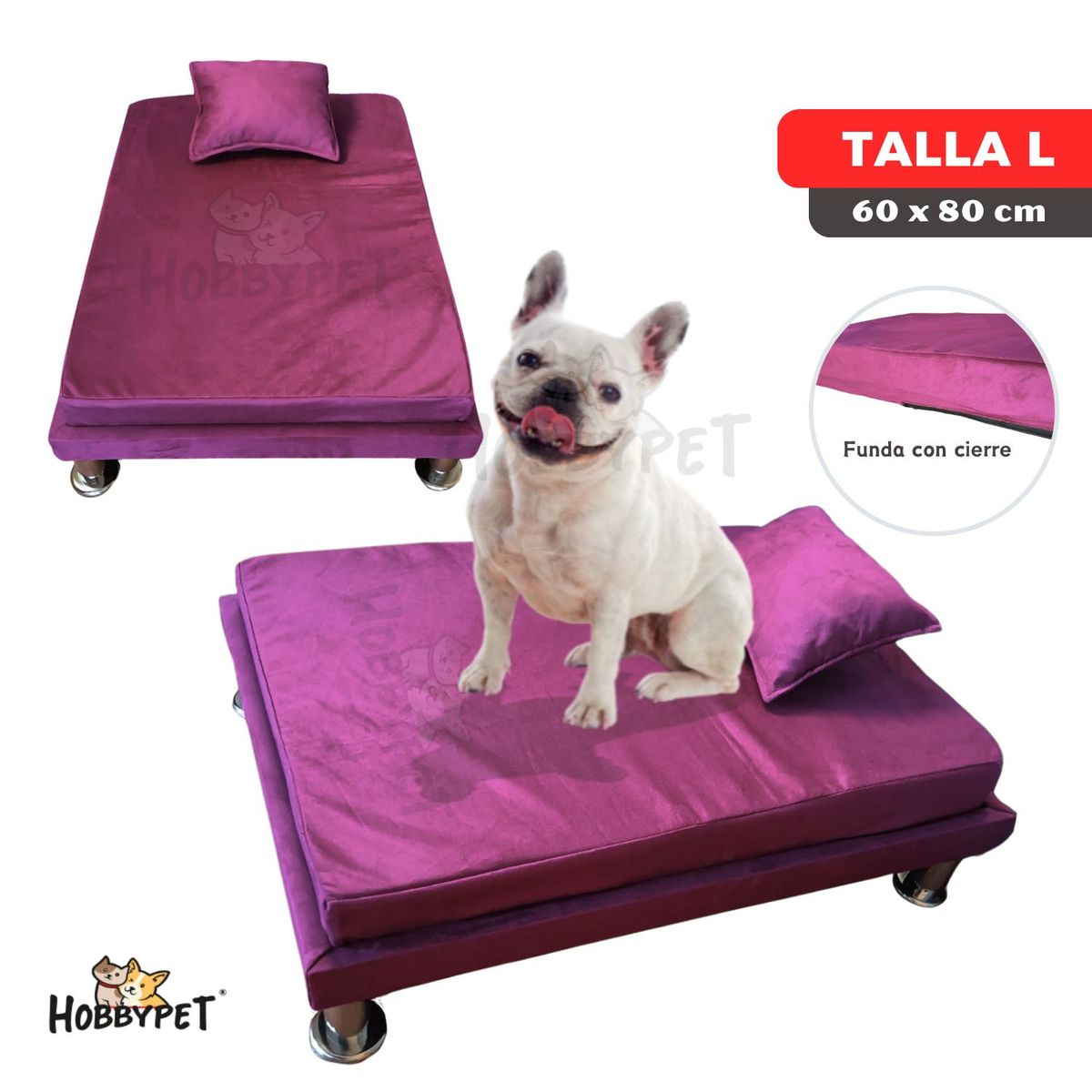 GENERICO - Cama para perro TARIMA DOG - Talla L - Fucsia