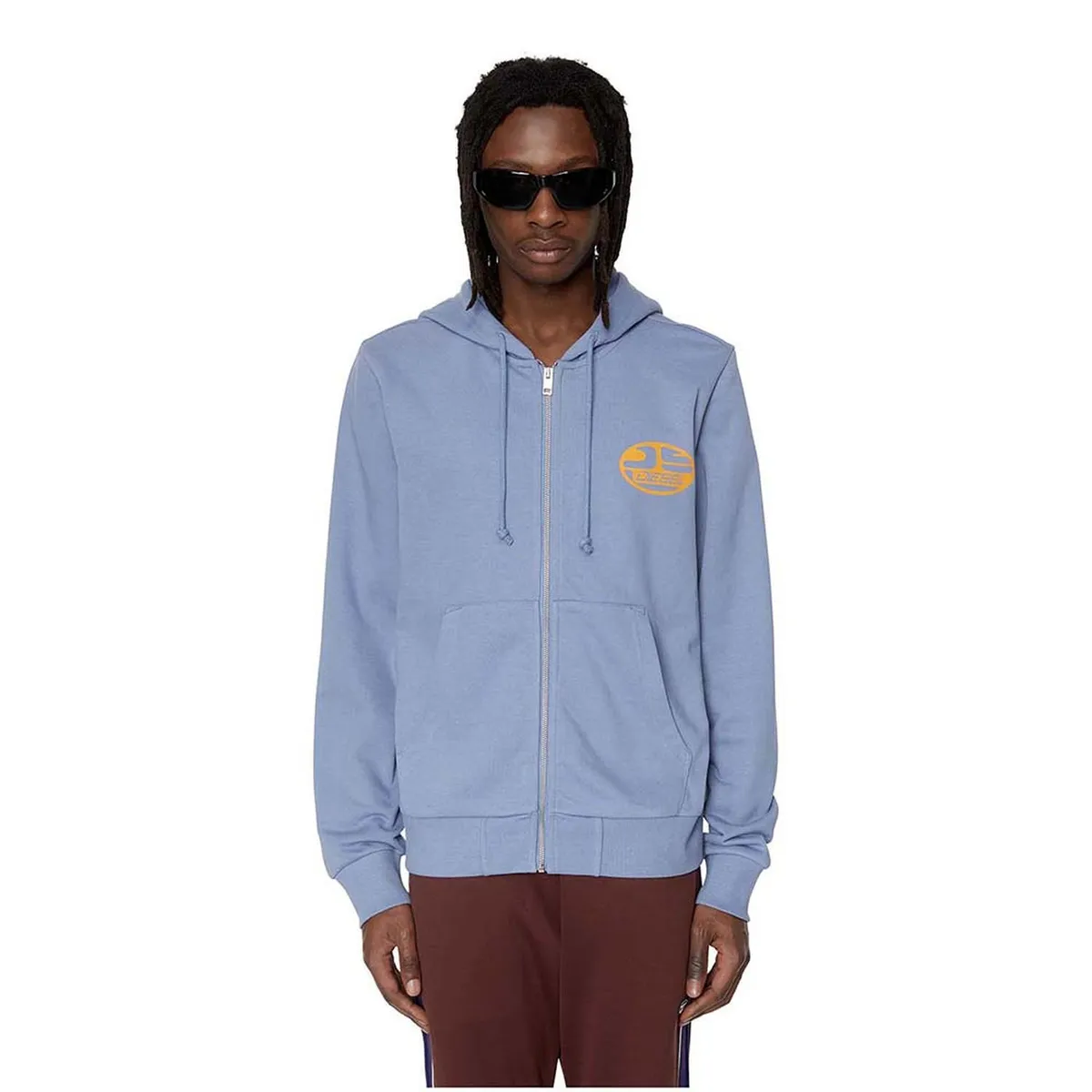 DIESEL - Poleron Diesel S-Ginn-Hood-Zip Light Blue Hombre