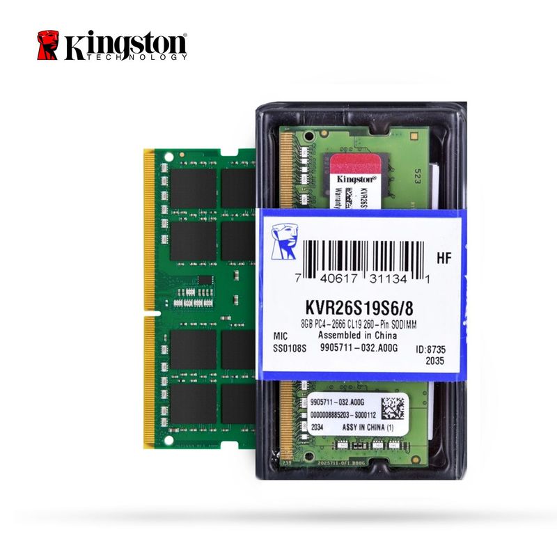 KINGSTON - Memoria RAM KINGSTON KVR26S19S6 8GB DDR4 2666MHZ CL19 SODIMM