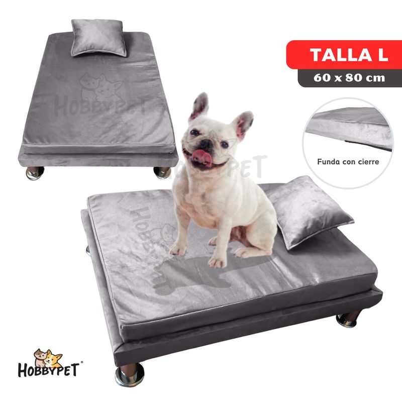 GENERICO - Cama para perro TARIMA DOG - Talla L - Gris