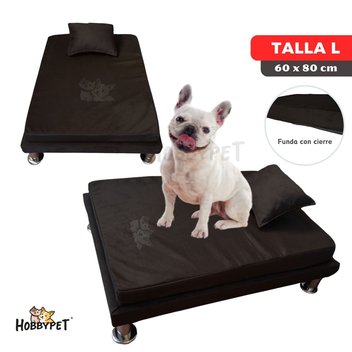 GENERICO - Cama para perro TARIMA DOG - Talla L - Negro
