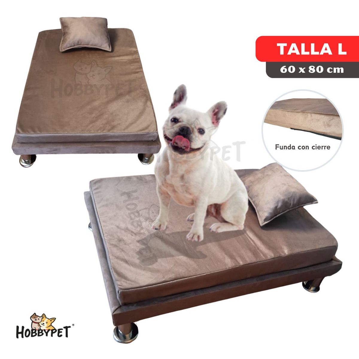 GENERICO - Cama para perro TARIMA DOG - Talla L - Beige