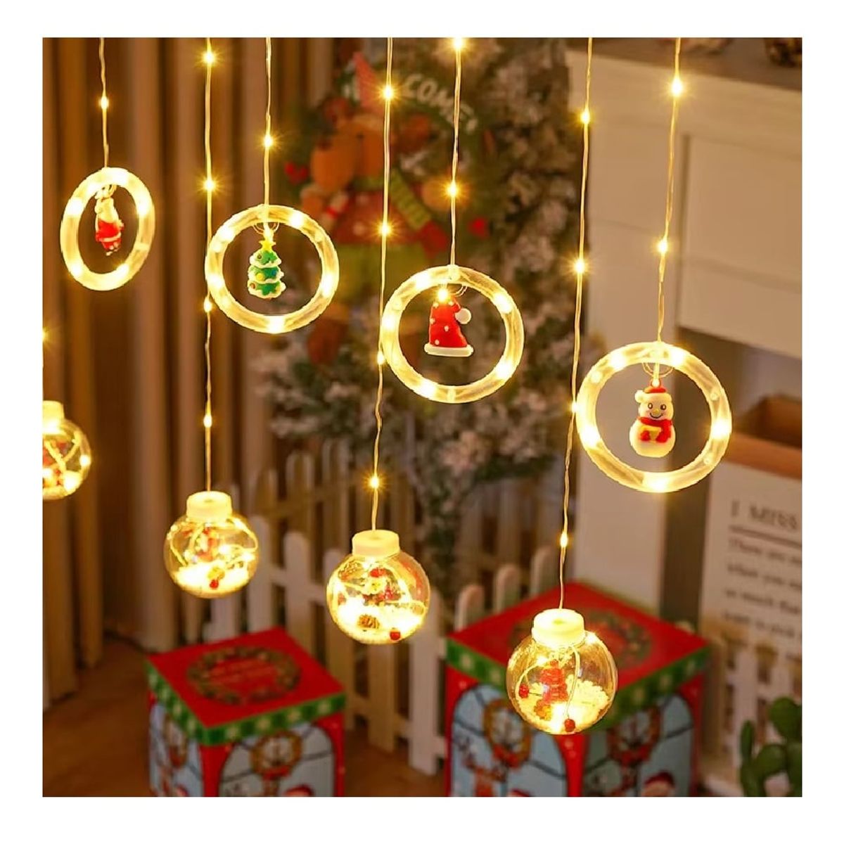 GENERICO - Luces de Navidad Led Guirnalda de Esferas Decoración Navidad Cálido