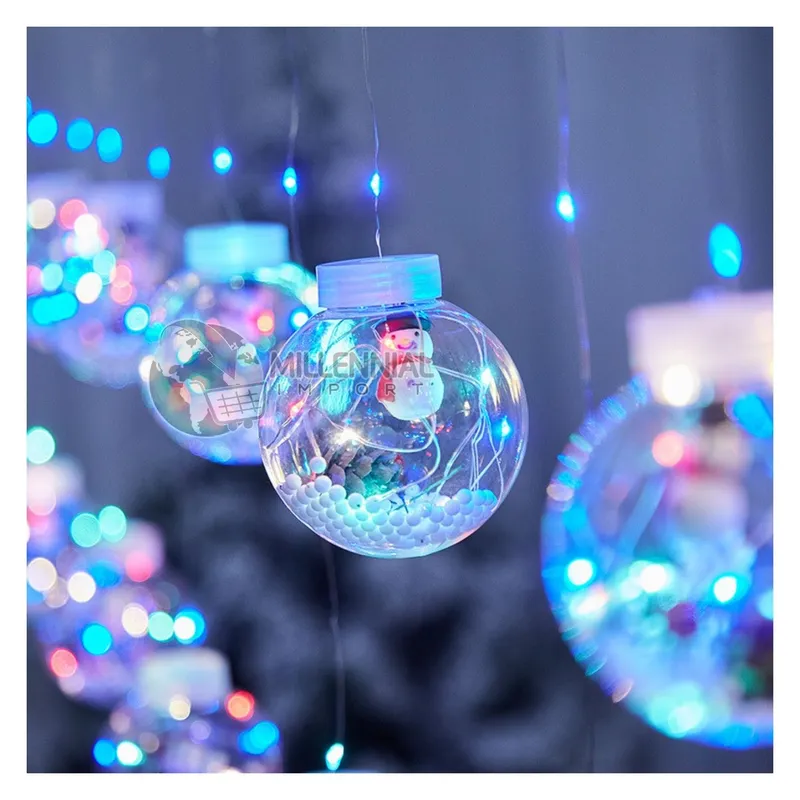 GENERICO - Cortina de Luces de Navidad LED Esfera de Navidad Multicolor