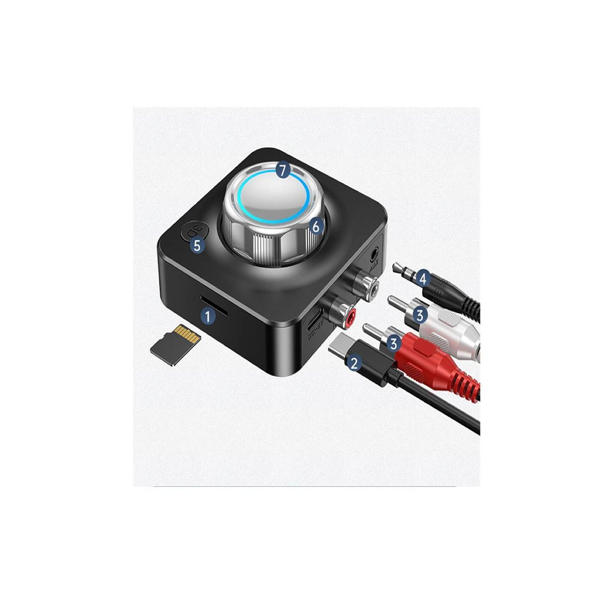 GENERICO - Adaptador Receptor de Audio Bluetooth 5.0 Inalámbrico 3D