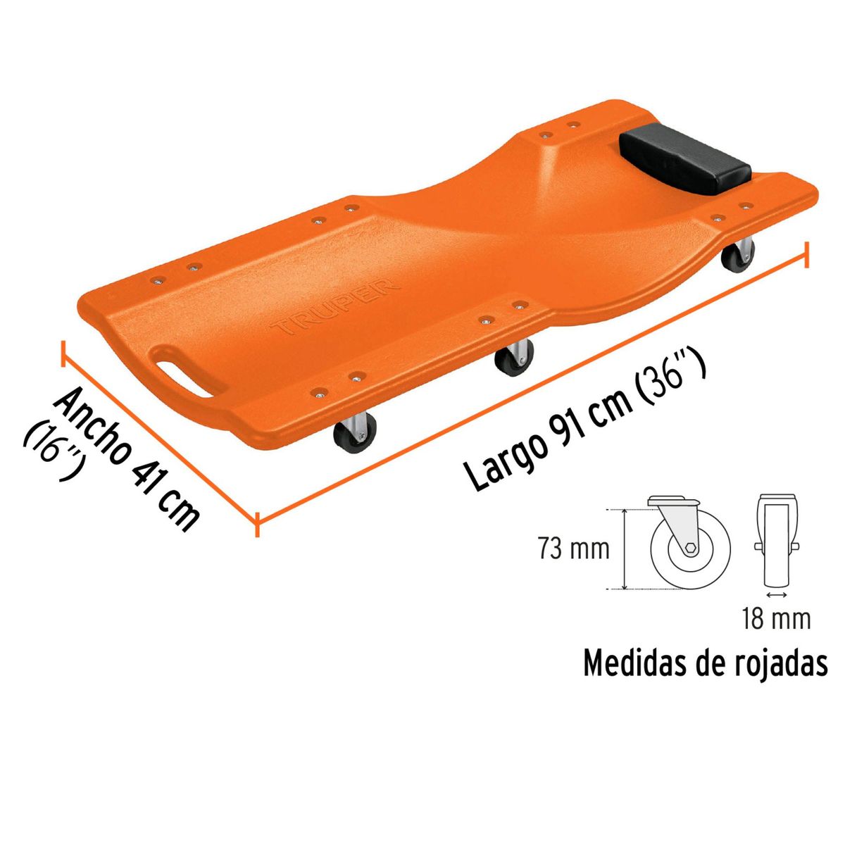 Truper - Cama mecánico 36P plástico Truper