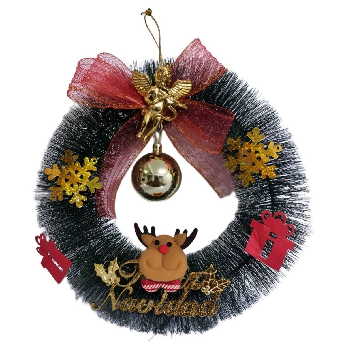 GENERICO - Corona navideña con campana decoración hogar