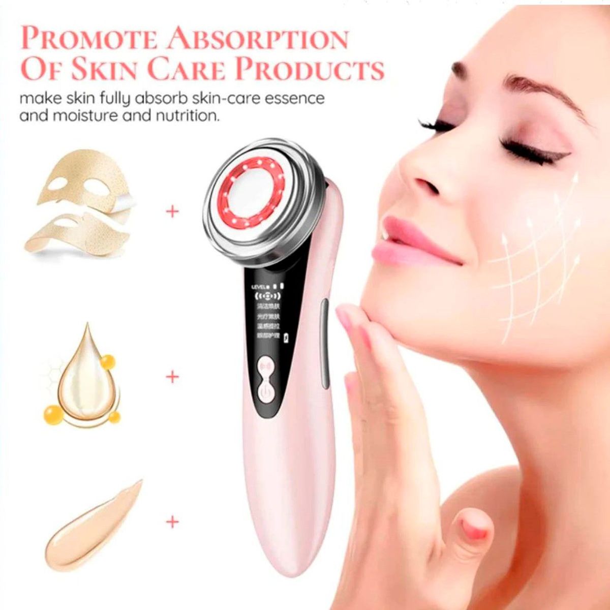 GENERICO - Masajeador Facial EMS terapia de luz LED