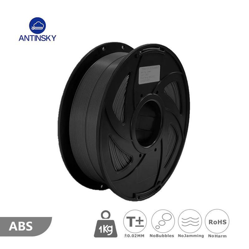 GENERICO - Antinsky Filamento de Impresión 3D 175mm ABS Black