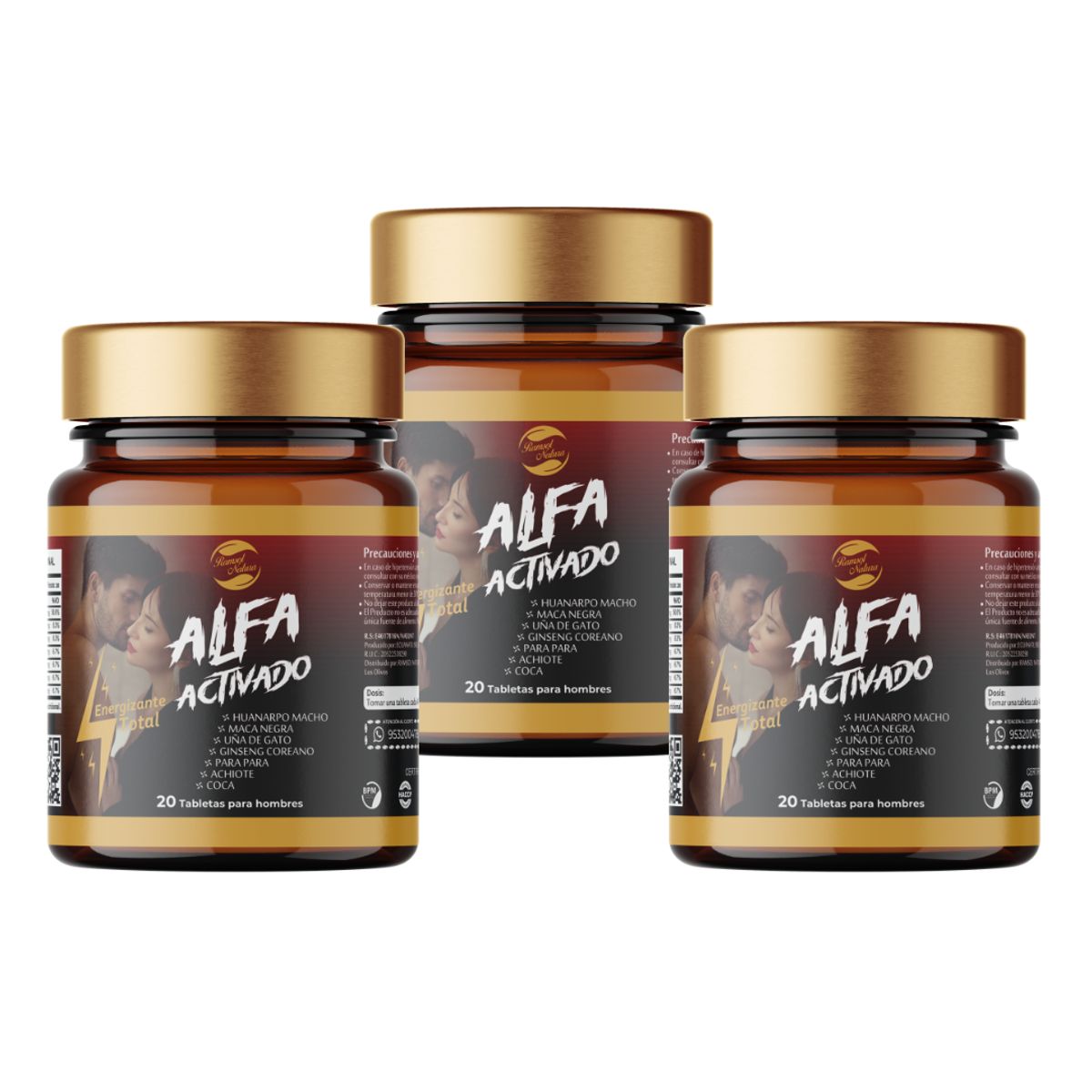 RAMSOL NATURA - Maca Negra con Huanarpo Macho Pack 3x2 Potencializador Alfa Activado