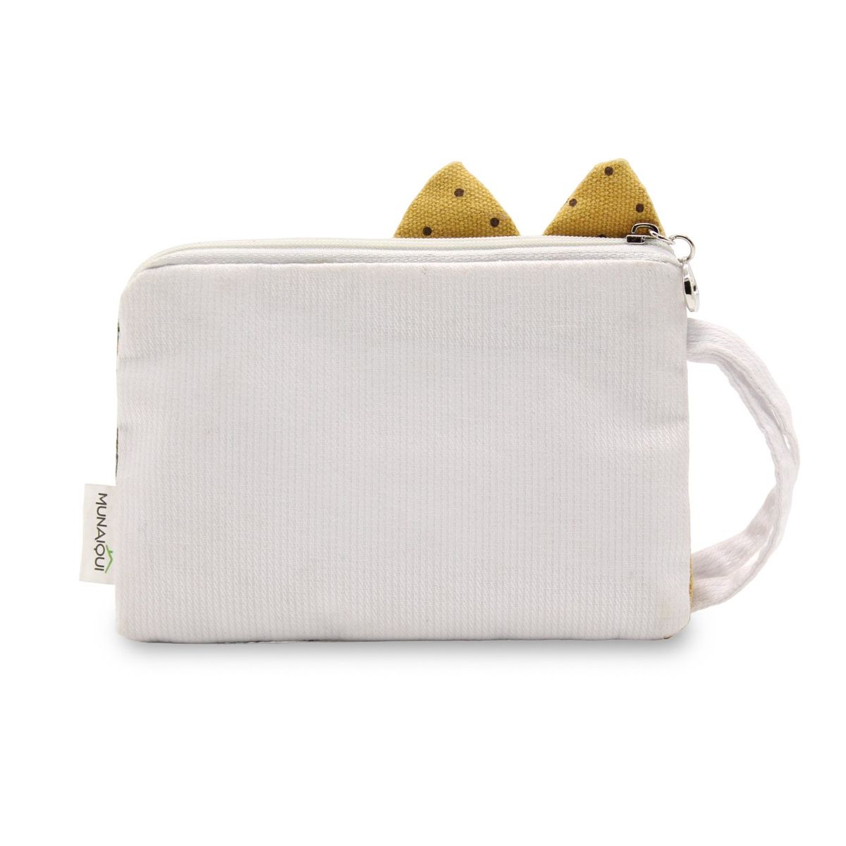 MUNAIQUI - Monedero Floral Kitty Munaiqui color Mostaza de lona algodonada