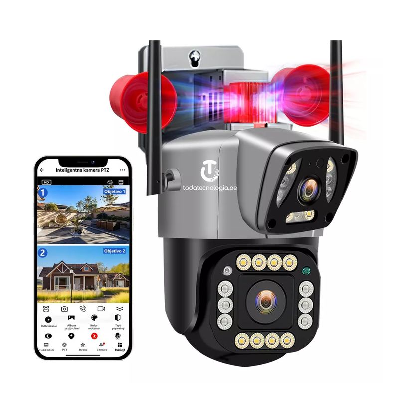 SEISA - Camara Full HD WiFi Sensor Movimiento Y Sirena Smart Inalambrica Con Alarma