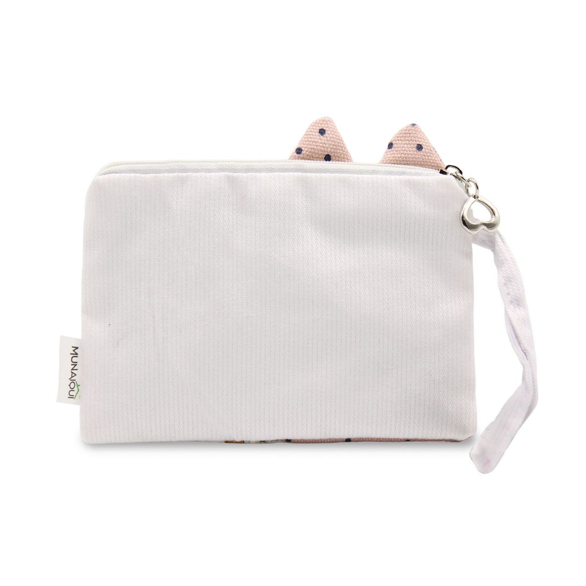 MUNAIQUI - Monedero Floral Kitty Munaiqui color Rosa de lona algodonada