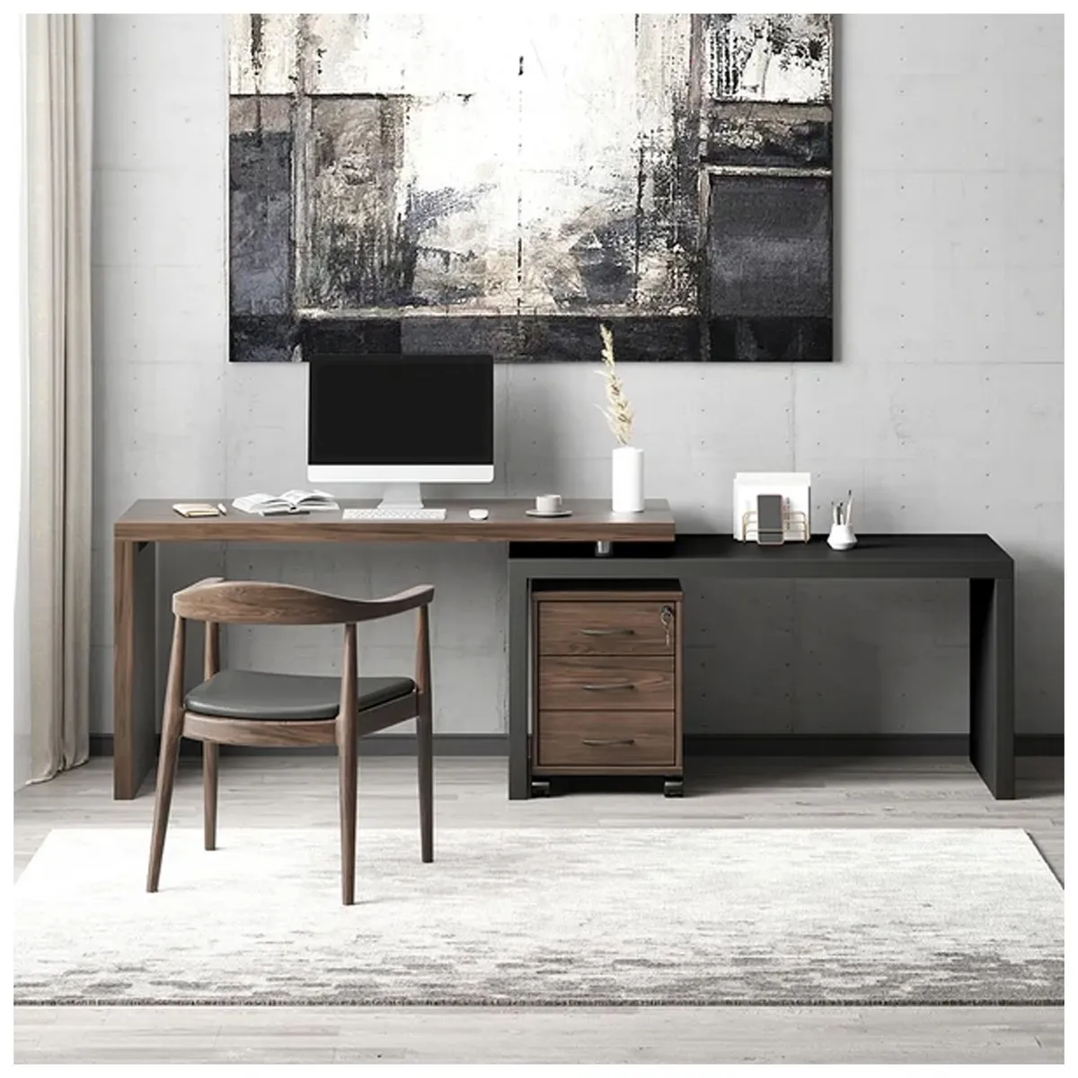 VENTITAS HOME - Escritorio Gerencial en L Teodino Ventitas Home Plomo y Gales