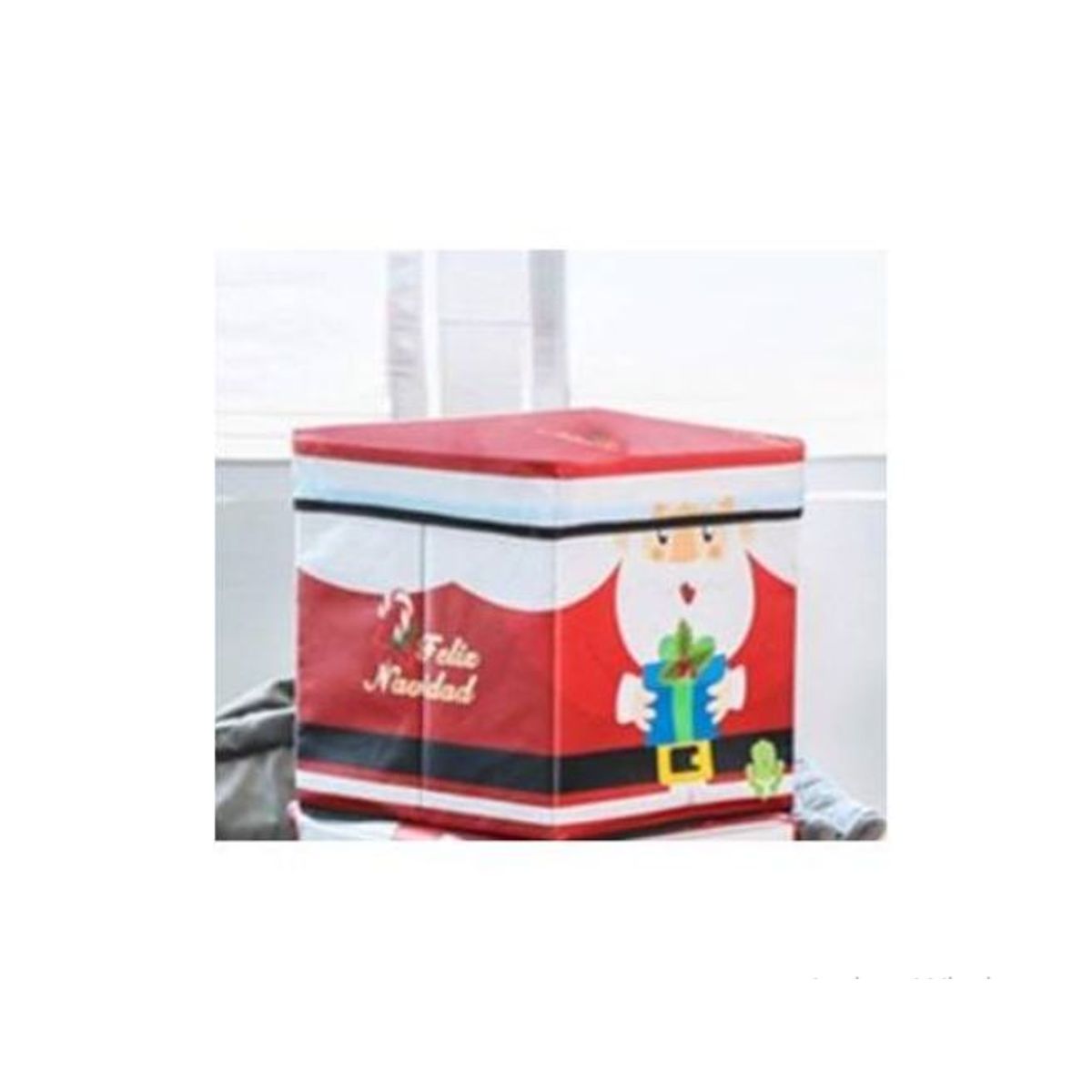 GENERICO - PUFF CAJA ORGANIZADORA NAVIDAD PAPA NOEL