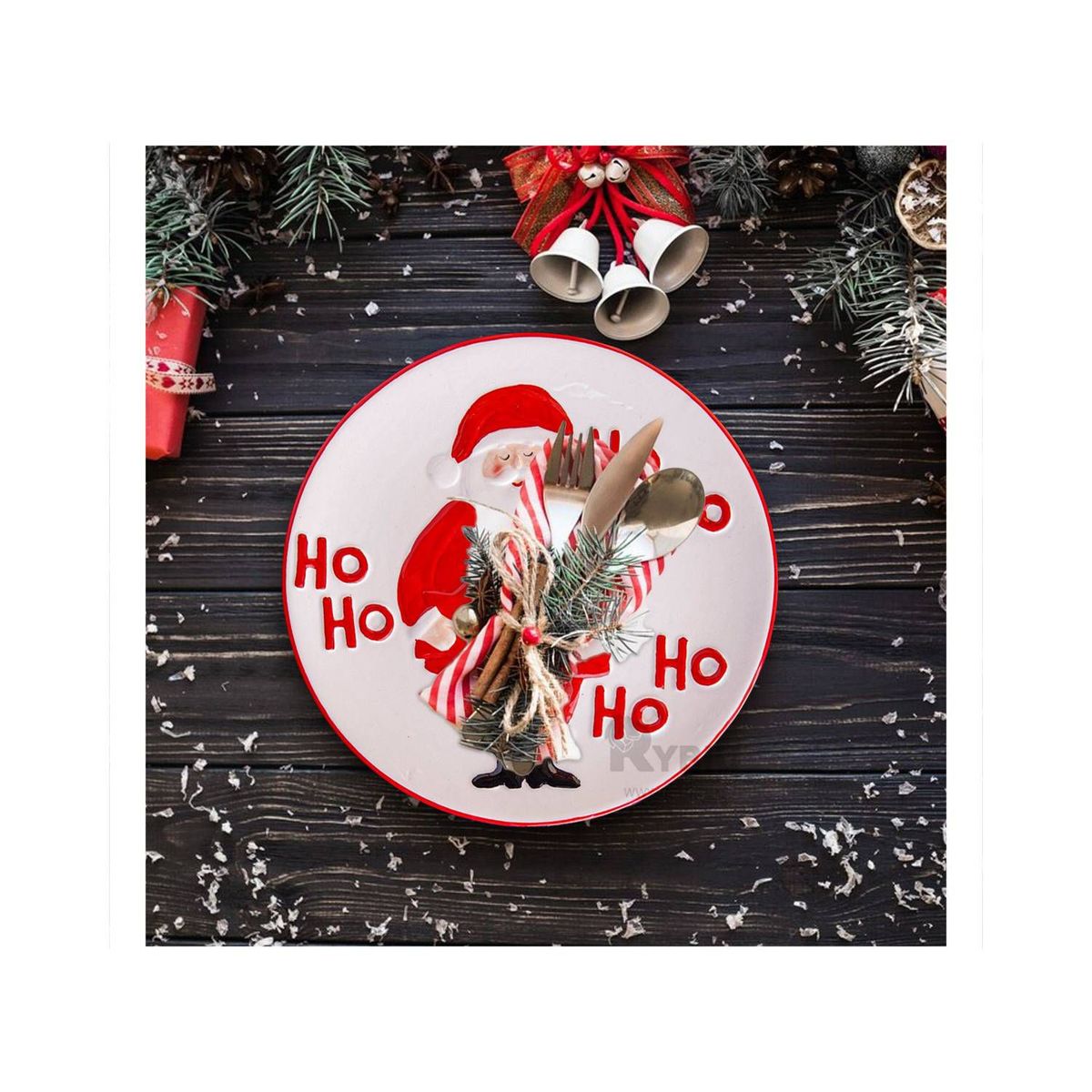 GENERICO - Plato de Material Ceramica Navideño Papa Noel