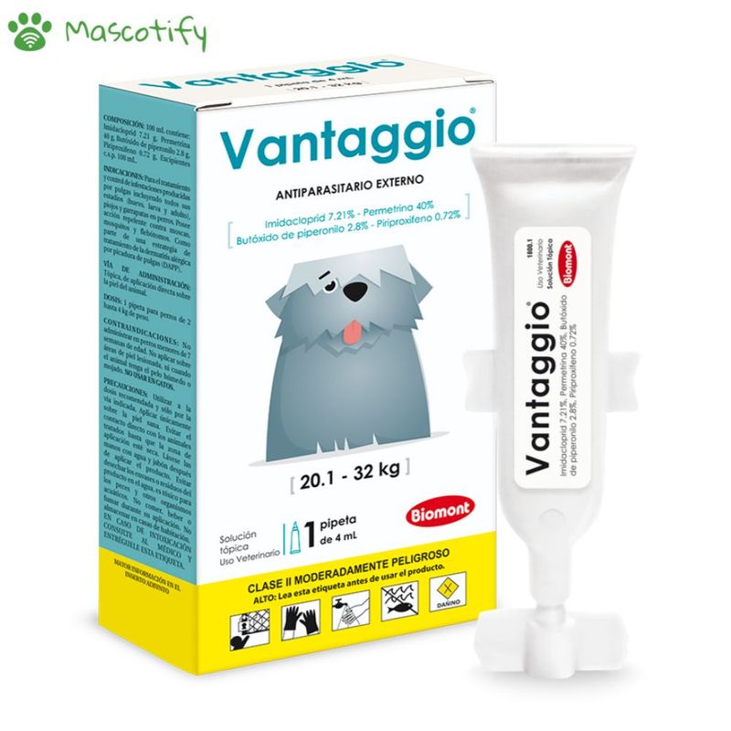 GENERICO - Vantaggio 20.1 a 32 kg (4ml) - Pipeta antipulgas para perros