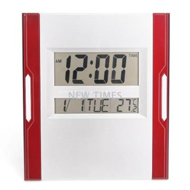 GENERICO - Reloj De Pared LCD con Calendario y Temperatura Ambiente