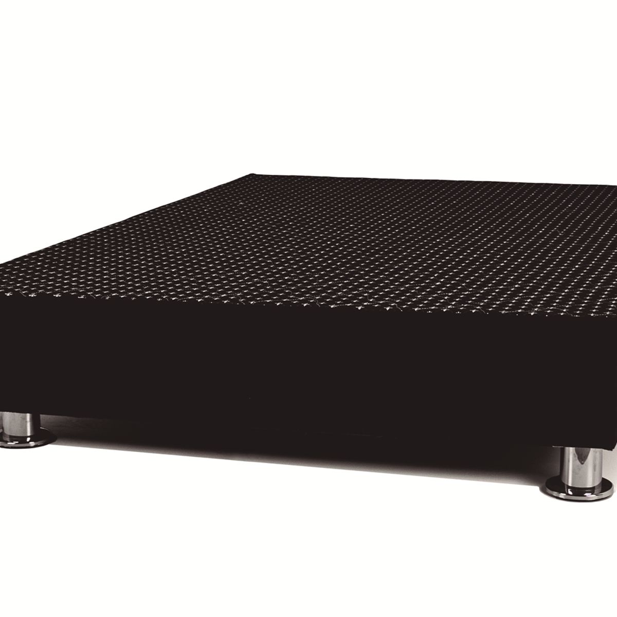 MUEBLES MACRUMO - Box Tarima reforzado y acolchado 1.5 Plazas - Negro / Patas instaladas