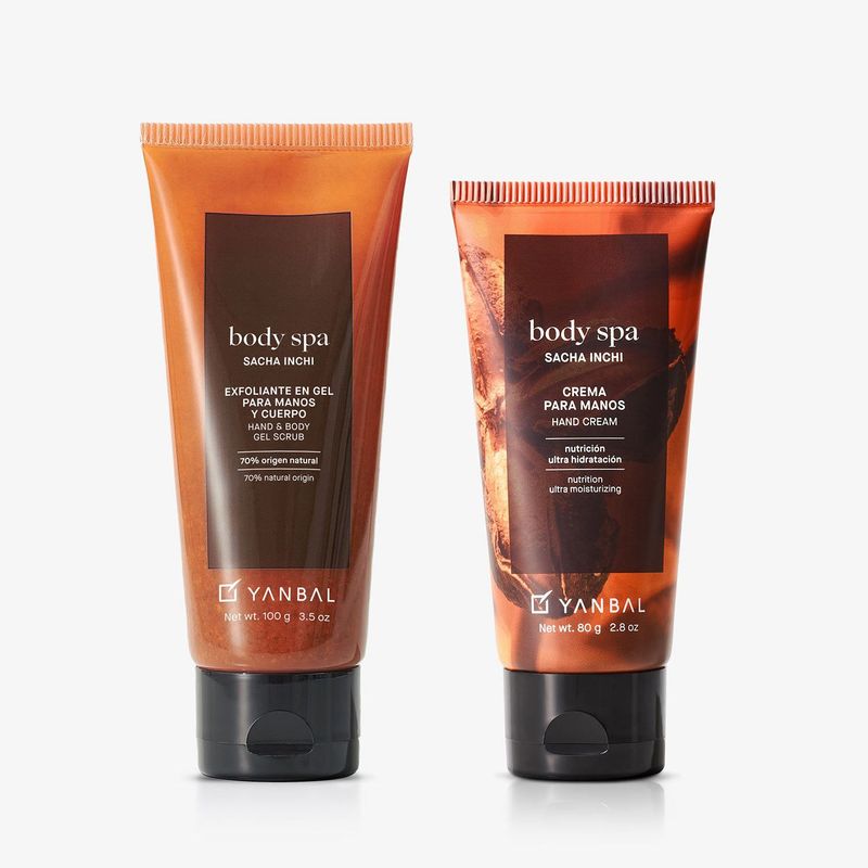 YANBAL - Set Body Spa Sacha Inchi Crema de Manos  Gel Exfoliante