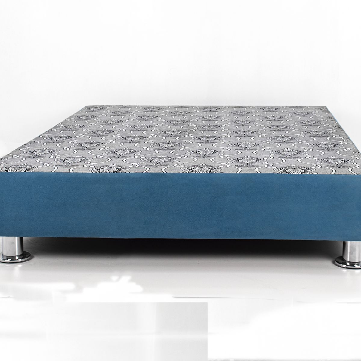 MUEBLES MACRUMO - Box Tarima reforzado y acolchada 2 Plazas - Color Turquesa / Patas instaladas