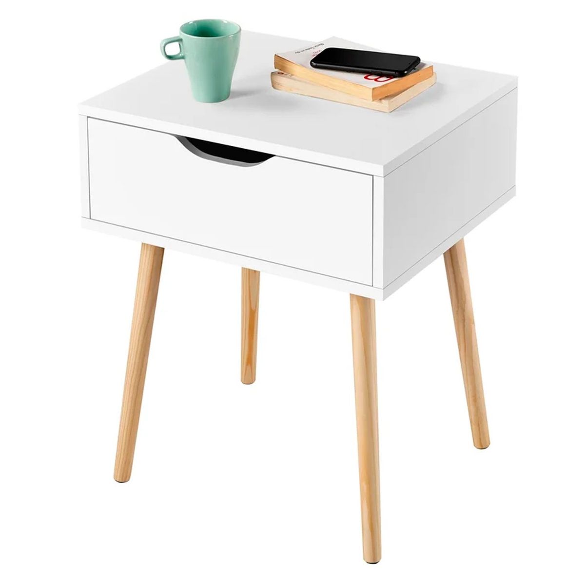 VENTITAS HOME - Velador Vintage Luna 1 Cajón Ventitas Home Blanco