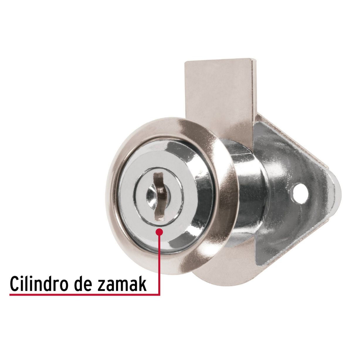 HERMEX - Chapa Cerradura para mueble cromo Hermex