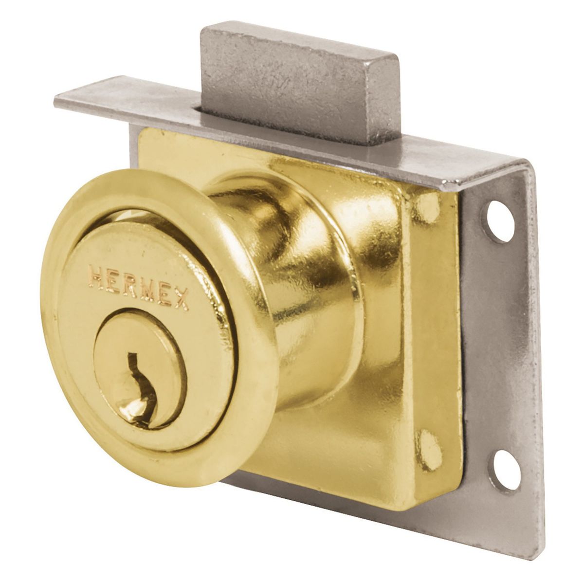 HERMEX - Chapa Cerradura para mueble modelo 24 laton Hermex