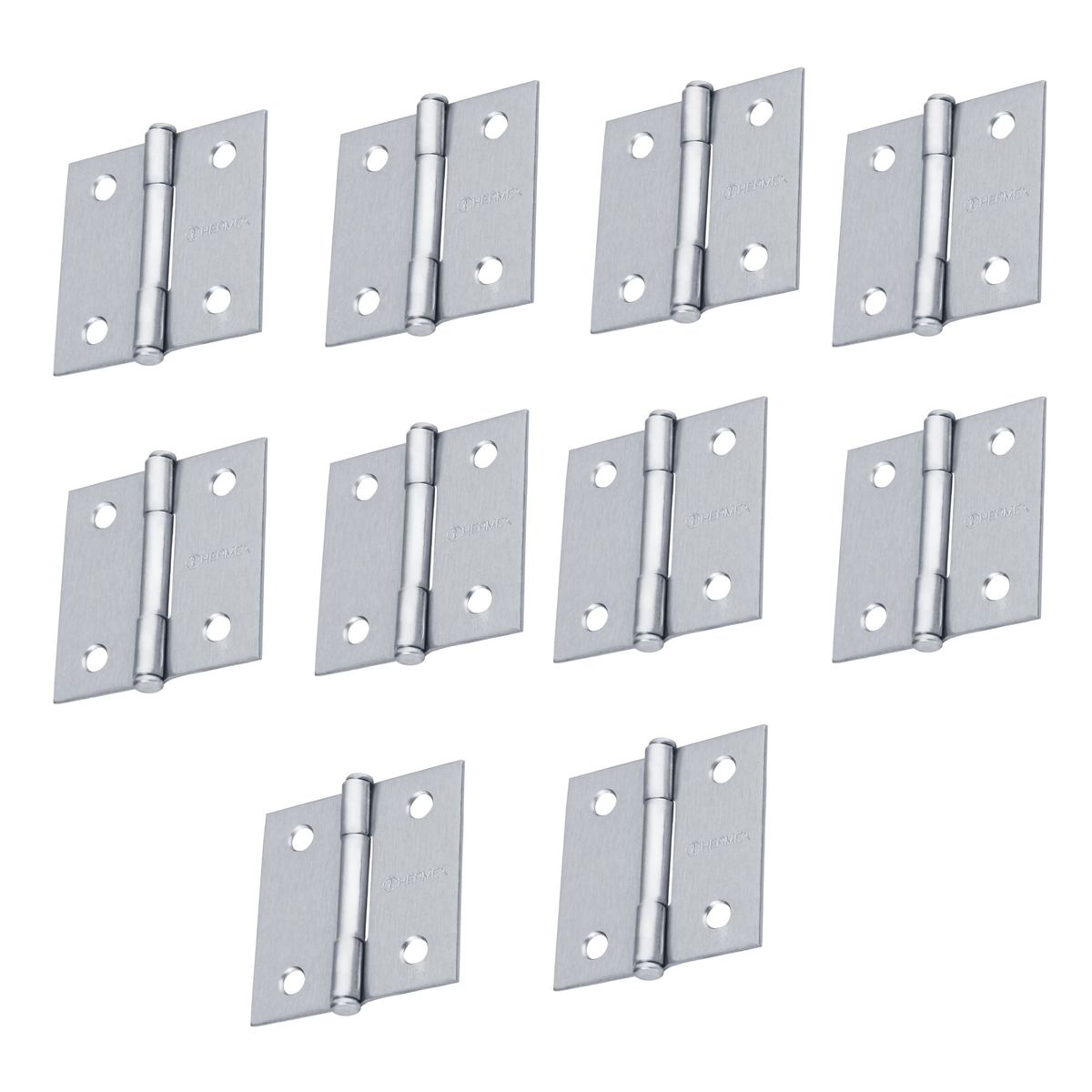 HERMEX - Bisagra cuadrada 2" pulgadas acero cromo mate, Hermex Pack 10 piezas