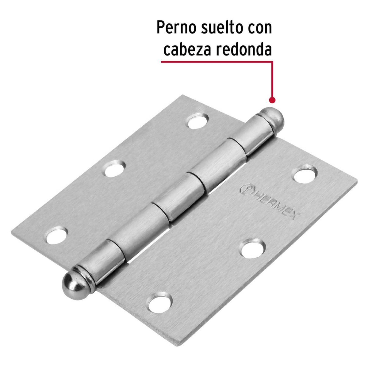 HERMEX - Bisagra cuadrada 3-1/2" acero cromo mate Hermex Pack 10 piezas
