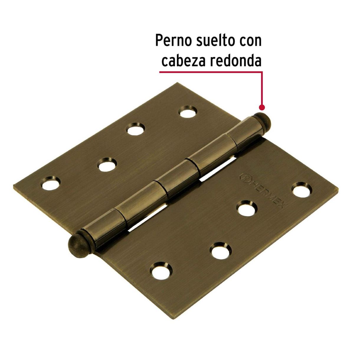 HERMEX - Bisagra cuadrada 4" pulgadas acero latonado, Hermex Pack 10 piezas