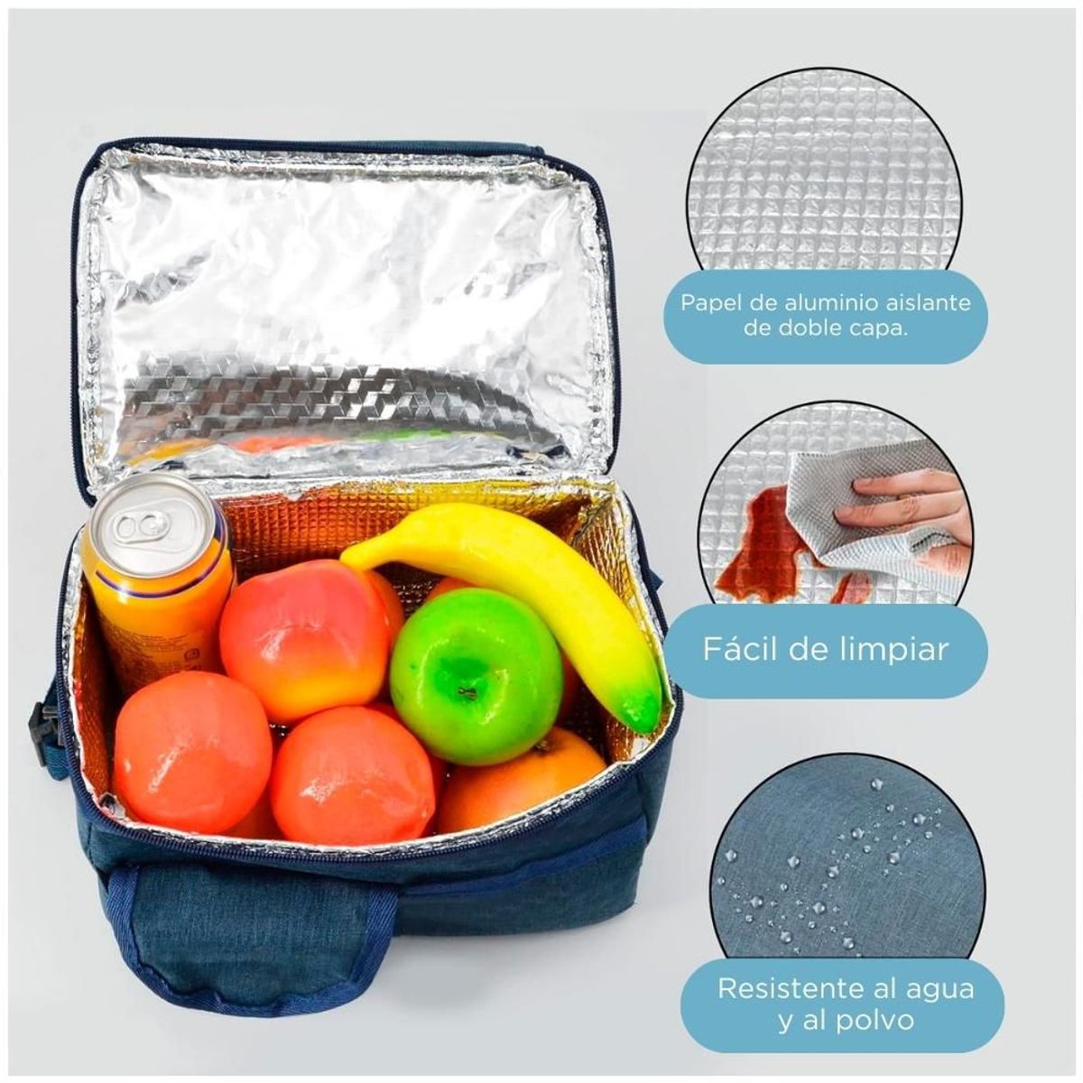 MINARI - Lonchera Térmica Bolsa Almuerzo Impermeable con Correa Portátil AZ LF1