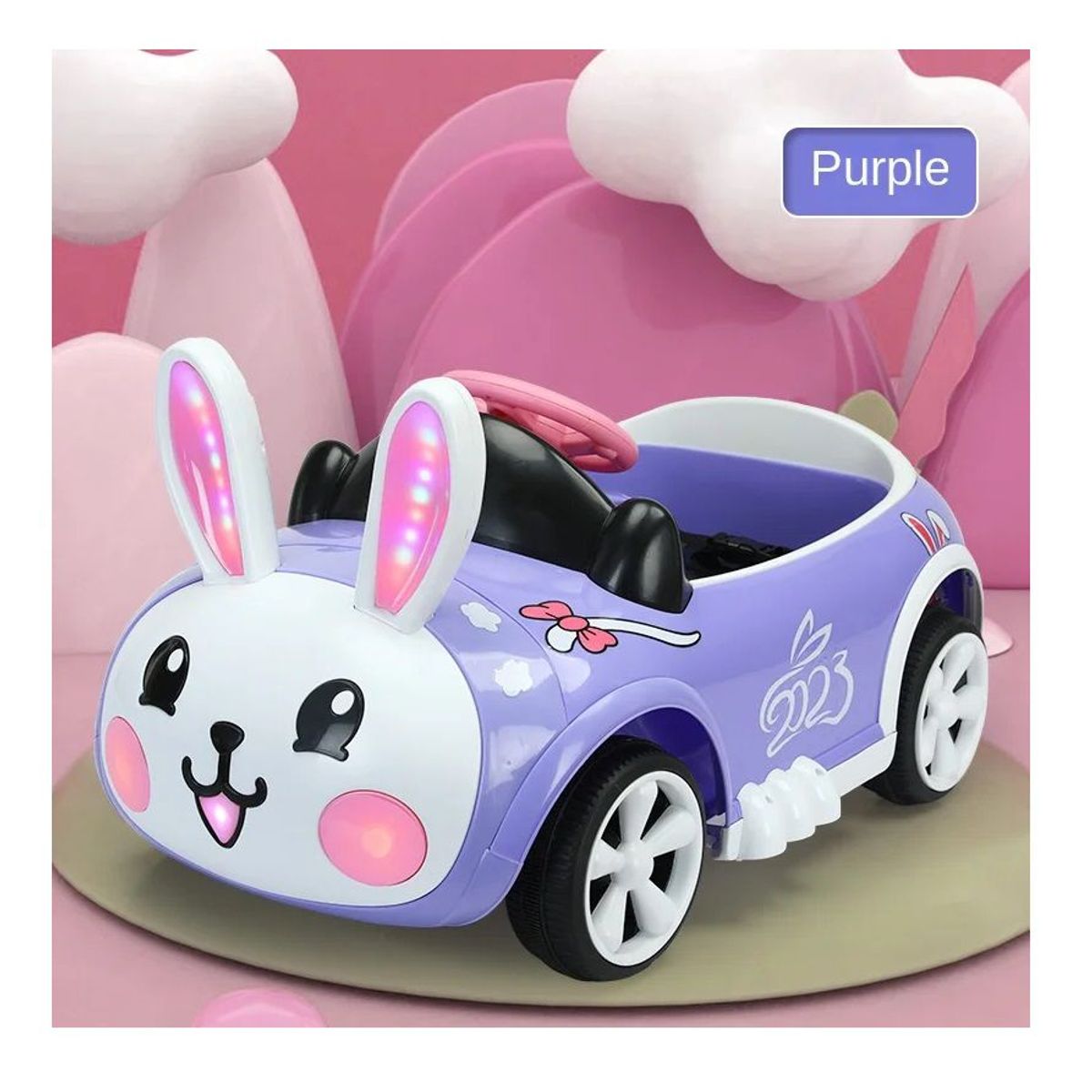 OEM - Coche Carro Eléctrico Batería Control Remoto Rabit Car Lila