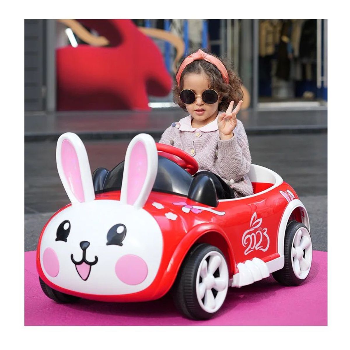 OEM - Coche Carro Eléctrico Batería Control Remoto Rabit Car Lila