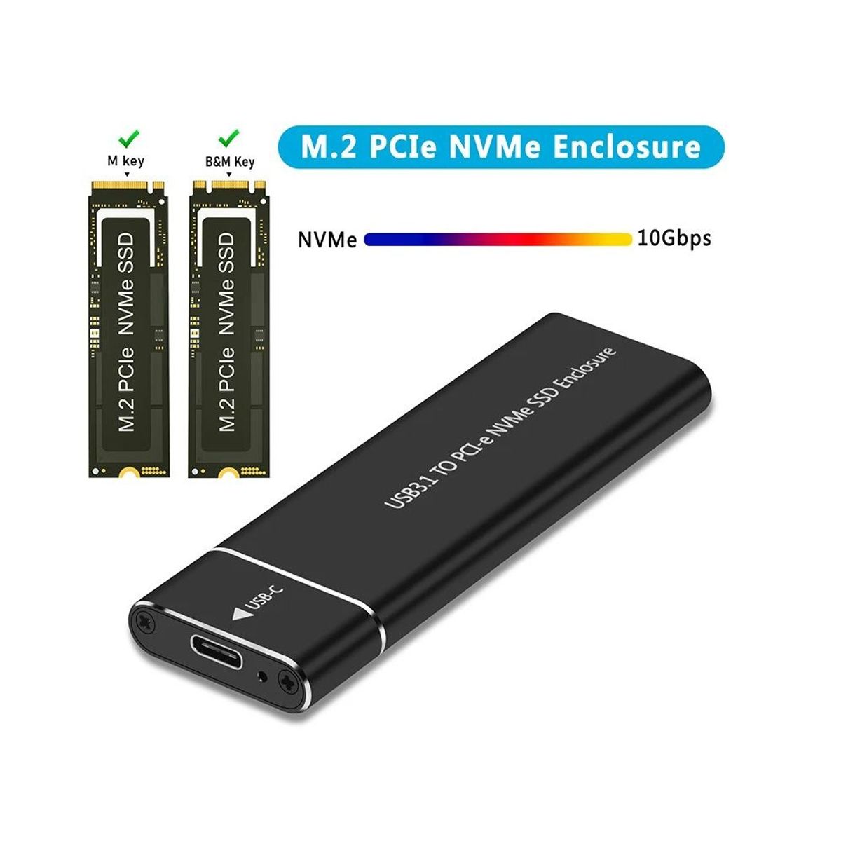 GENERICO - Case Metálico Para SSD M.2 Nvme Usb 3.1