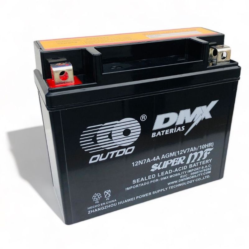 GENERICO - Batería Moto 12N7A-4A Outdo DMX Sellada Activada