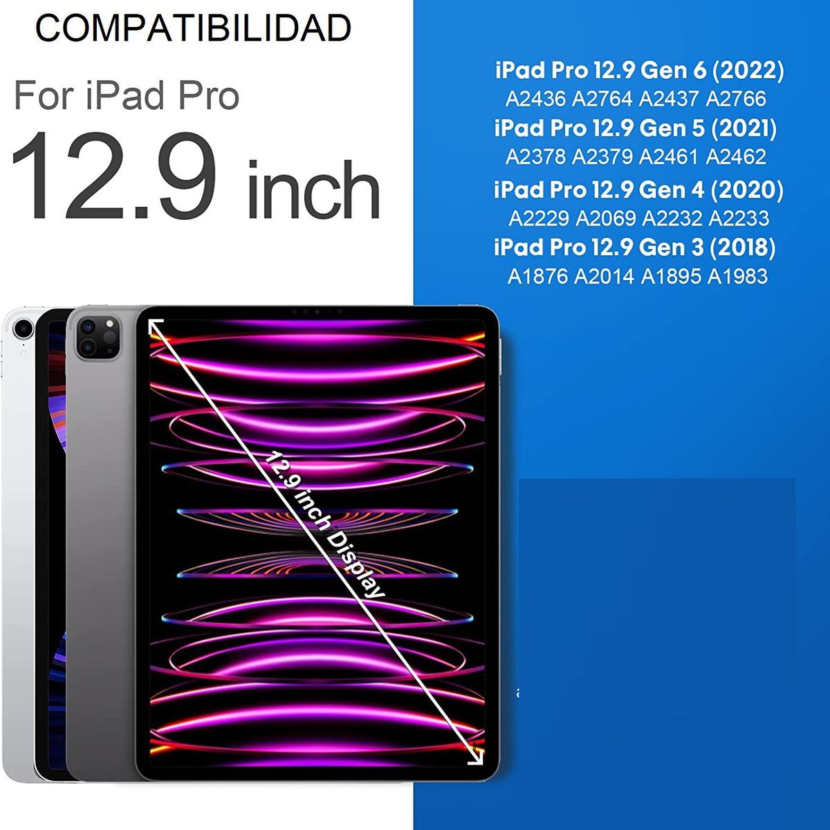 GENERICO - Protector de Pantalla Vidrio 9H para iPad Pro 12.9 4ta Gen A2229 A2069