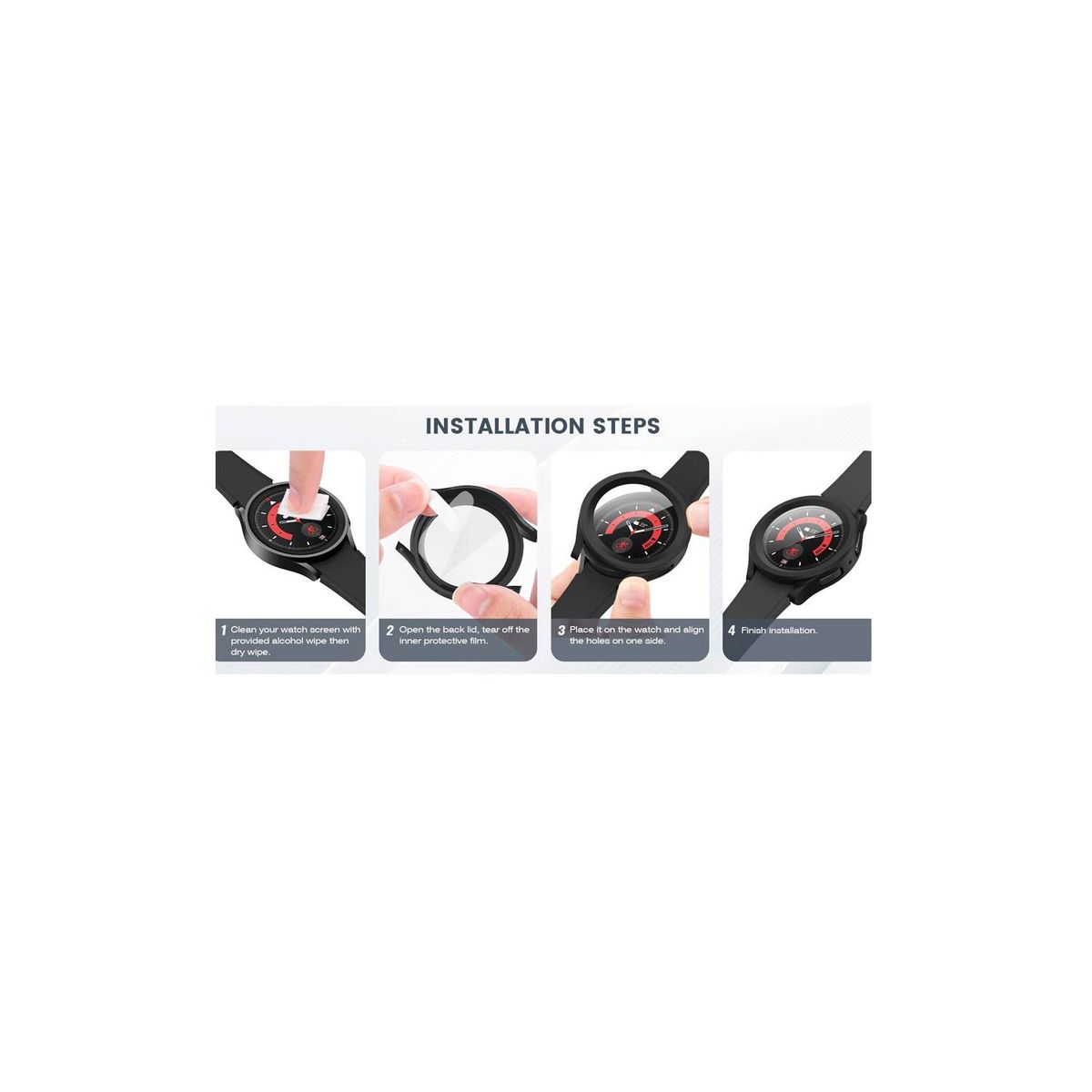 GENERICO - Case Bumper para Samsung Watch 5 Pro - Negro