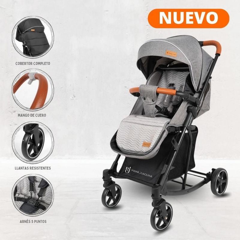 BABY HAPPY - Coche Cuna Mecedora de Lujo «MADRID II» Gray