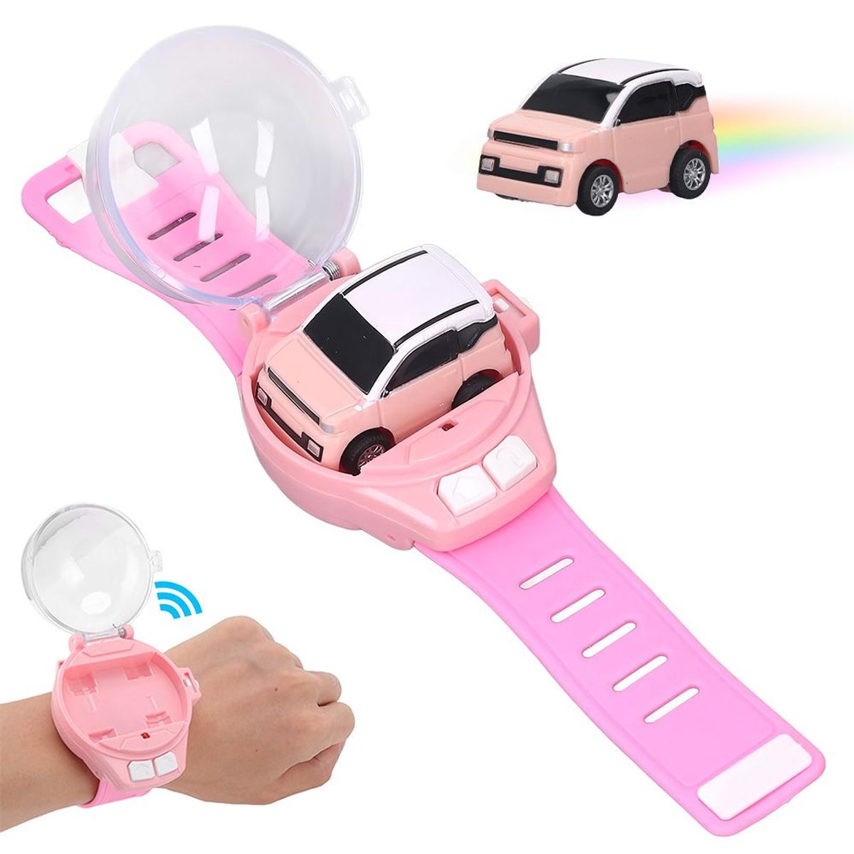 KELLER - Juego Reloj con Carro a Control Remoto para Niños Rosa IM3