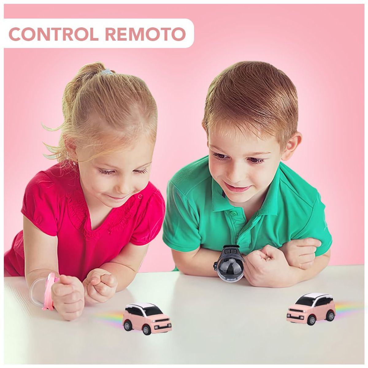 KELLER - Juego Reloj con Carro a Control Remoto para Niños Rosa IM3