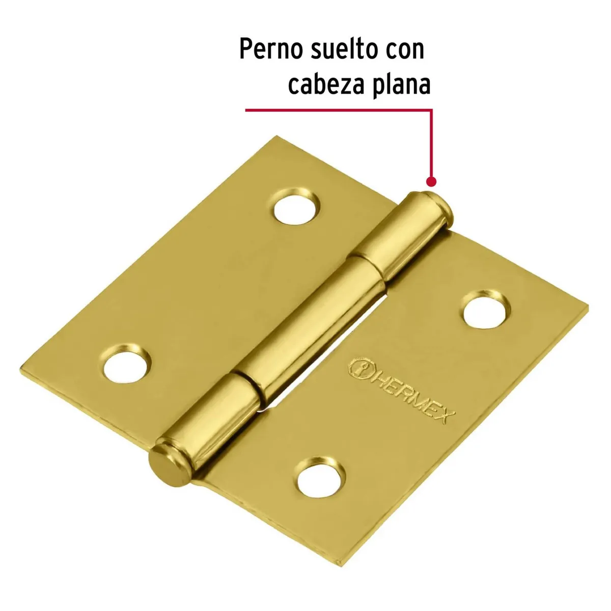 HERMEX - Bisagra cuadrada 2" pulgadas acero latonado, Hermex, Pack 10 piezas