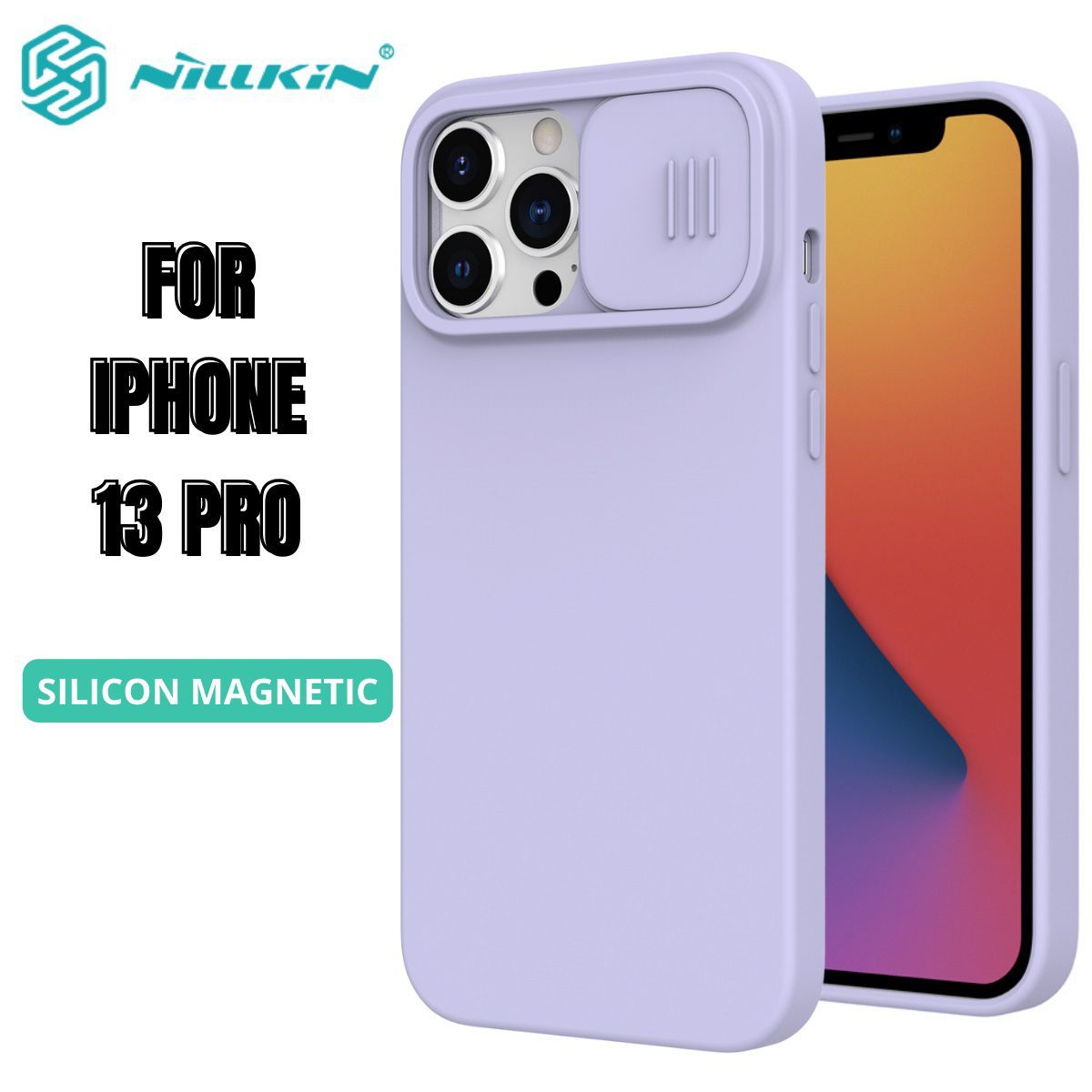 NILLKIN - Case Nillkin Silicone Purple - iPhone 13 Pro (MagSafe)