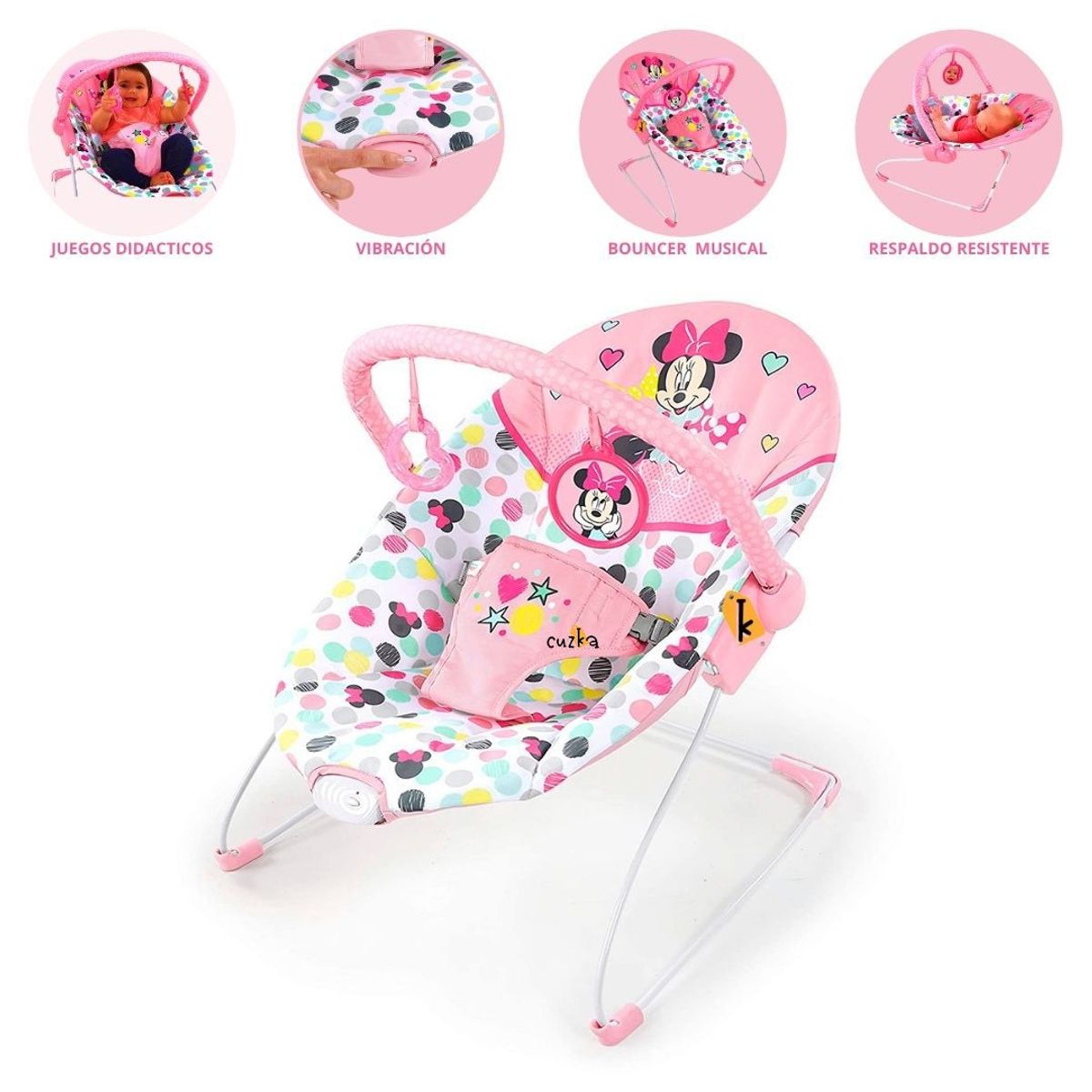 INFANTI - SILLA BAUNCER VIBRADOR «MINNIE MOUSE» Pink