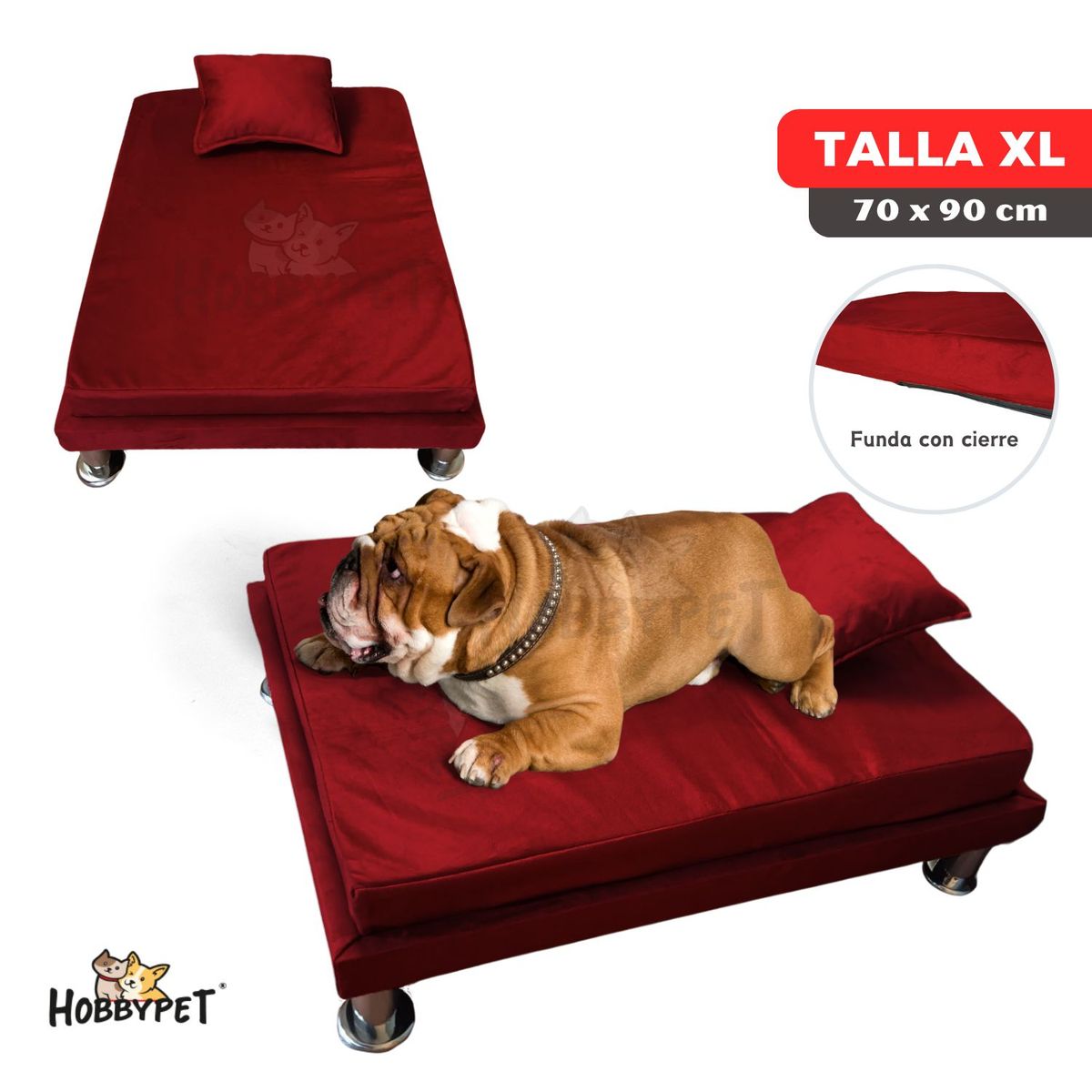 GENERICO - Cama para perro TARIMA DOG - Talla XL - Rojo