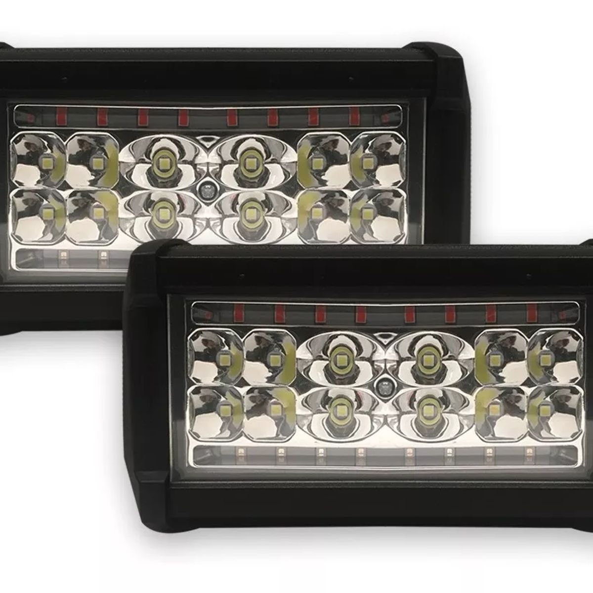 GENERICO - Par Faro Barra De 30 Led / 72w Luz Fija Alto Brillo