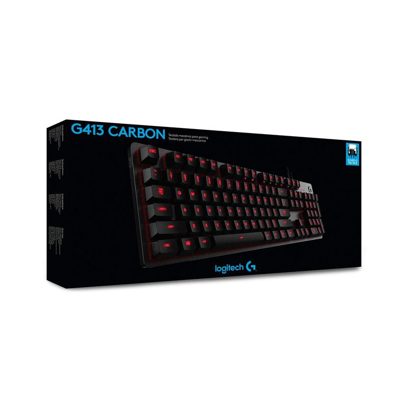 LOGITECH - Teclado Gamer Logitech G413 Red Backlight Mechanical Gaming Carbon