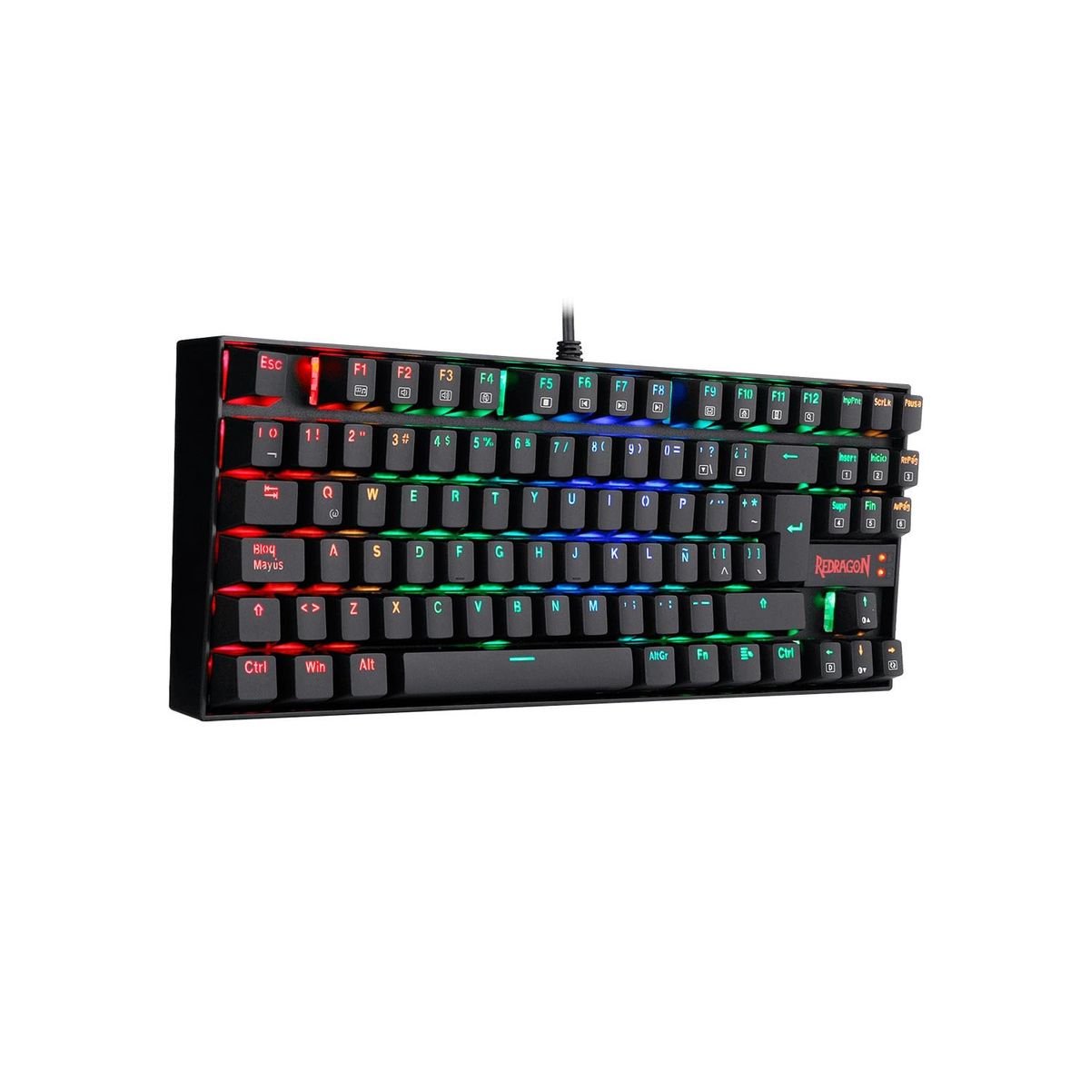 REDRAGON - Teclado Gamer Redragon Kumara Spanish K552RGB Red Switch Black